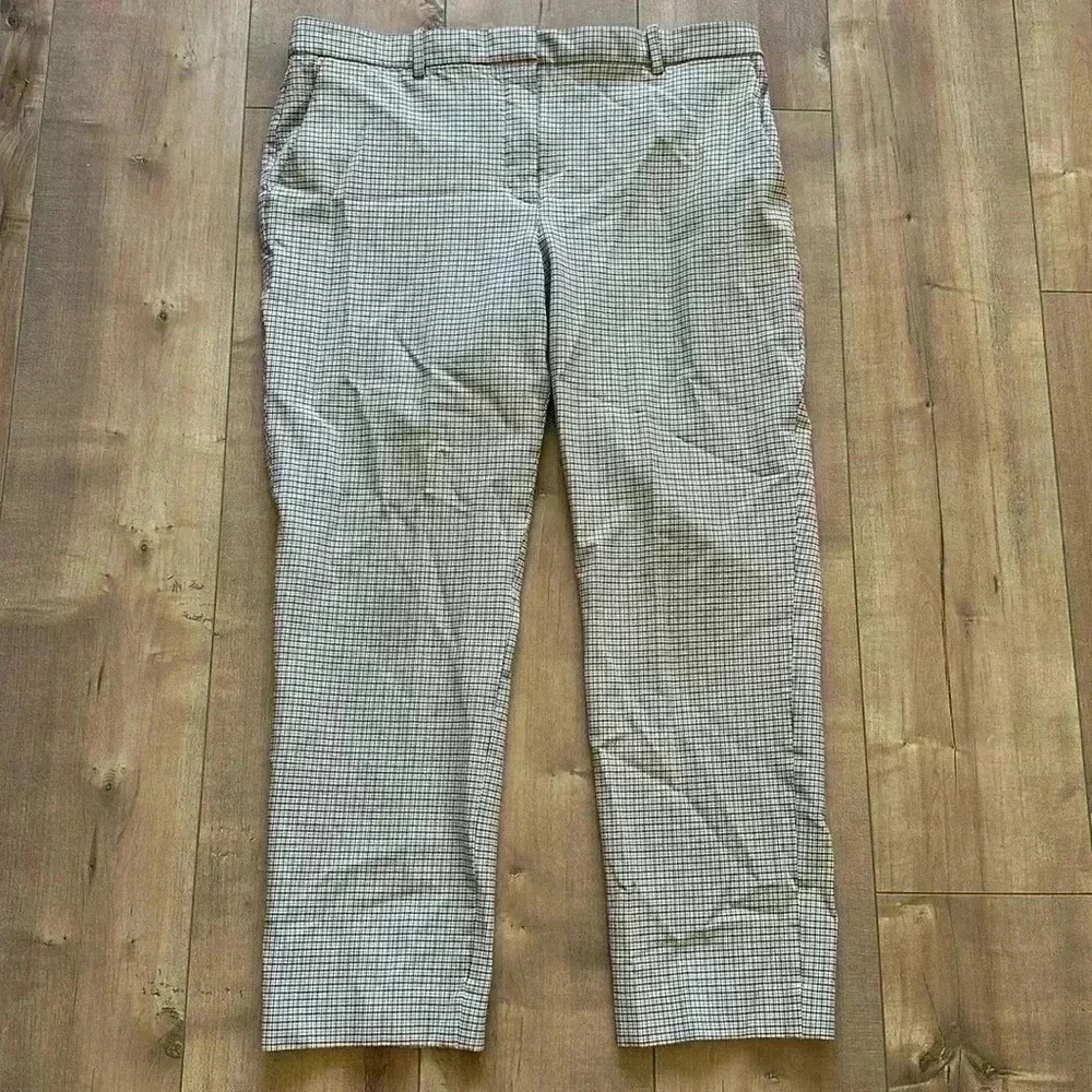 THEORY Classic Multi Viscose Plaid Stretch Skinny Ankle Pants Size 6